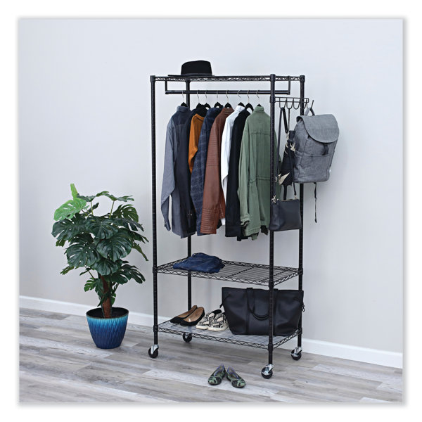 Wire Shelving Series Metal Rolling Clothes Rack